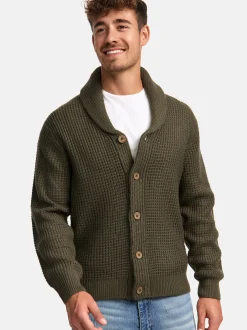 Indicode Herren Strickjacke - INBrandox in khaki