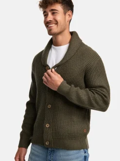 Indicode Herren Strickjacke - INBrandox in khaki