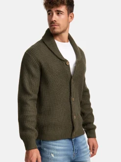 Indicode Herren Strickjacke - INBrandox in khaki