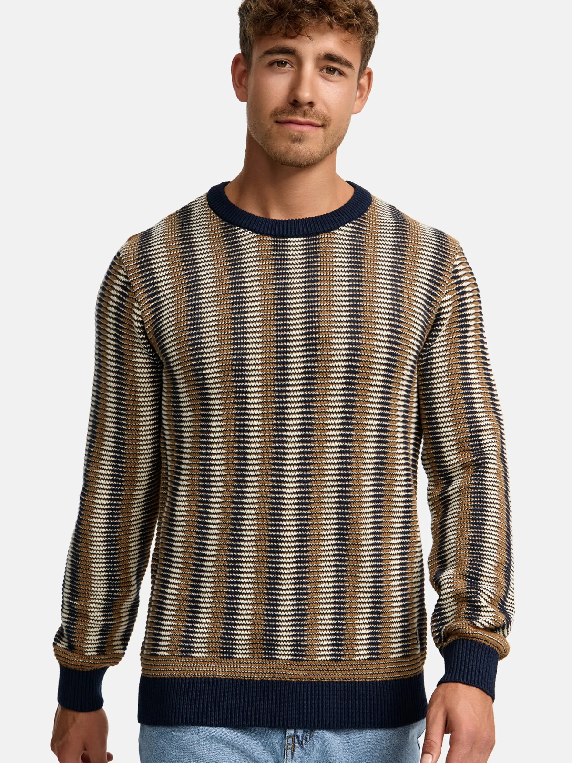 Indicode Herren Strickpullover - INScott in braun