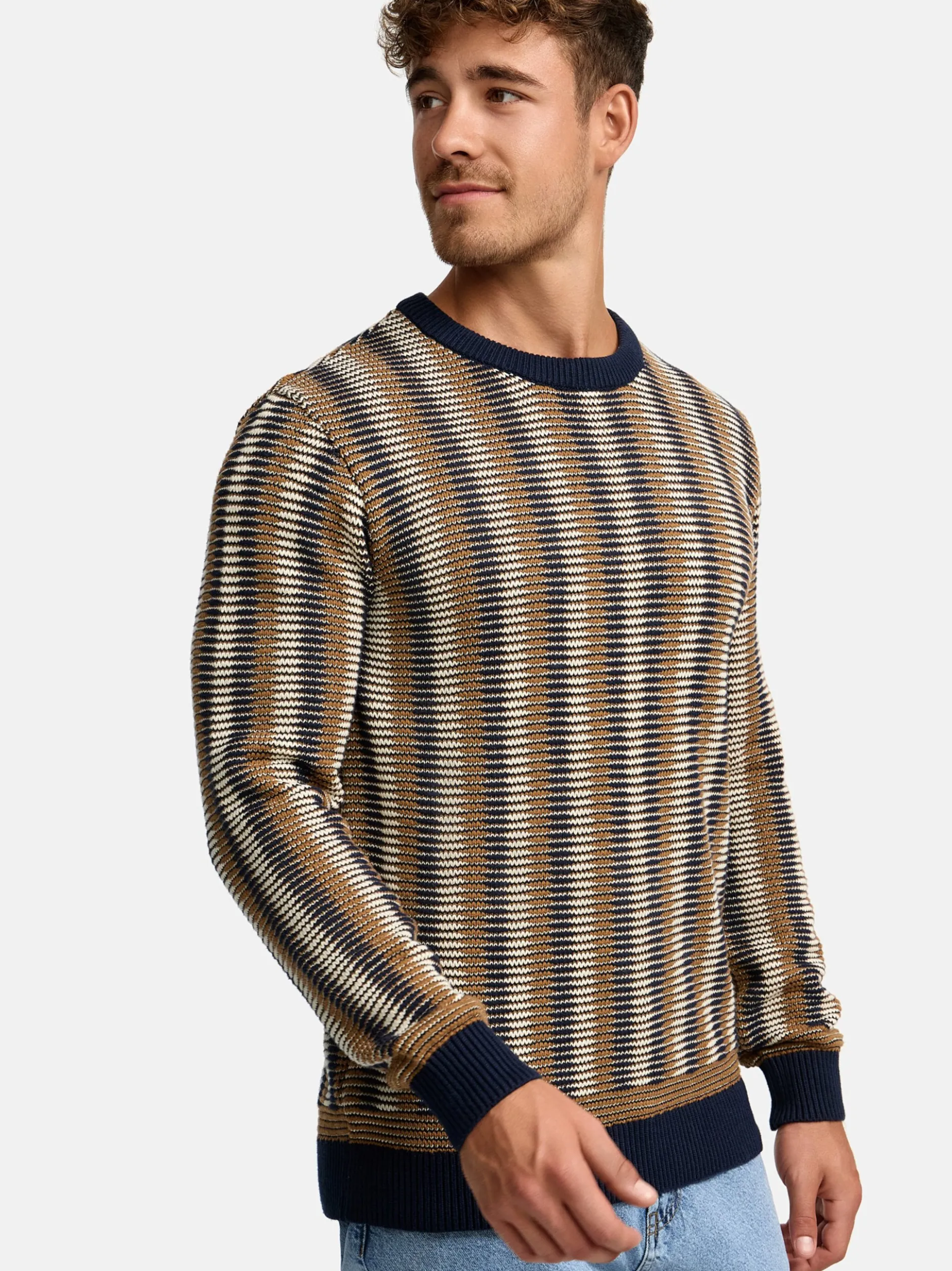 Indicode Herren Strickpullover - INScott in braun