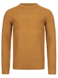 Indicode Herren Strickpullover - Mirek in cognac rot