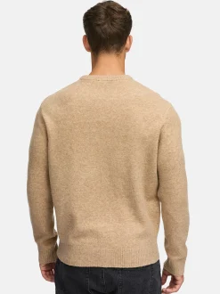 Indicode Herren Strickpullover - INTrax O-neck in beige