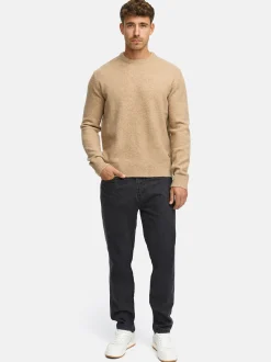 Indicode Herren Strickpullover - INTrax O-neck in beige