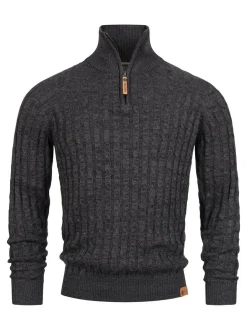 Indicode Herren Strickpullover - INHector in anthrazit