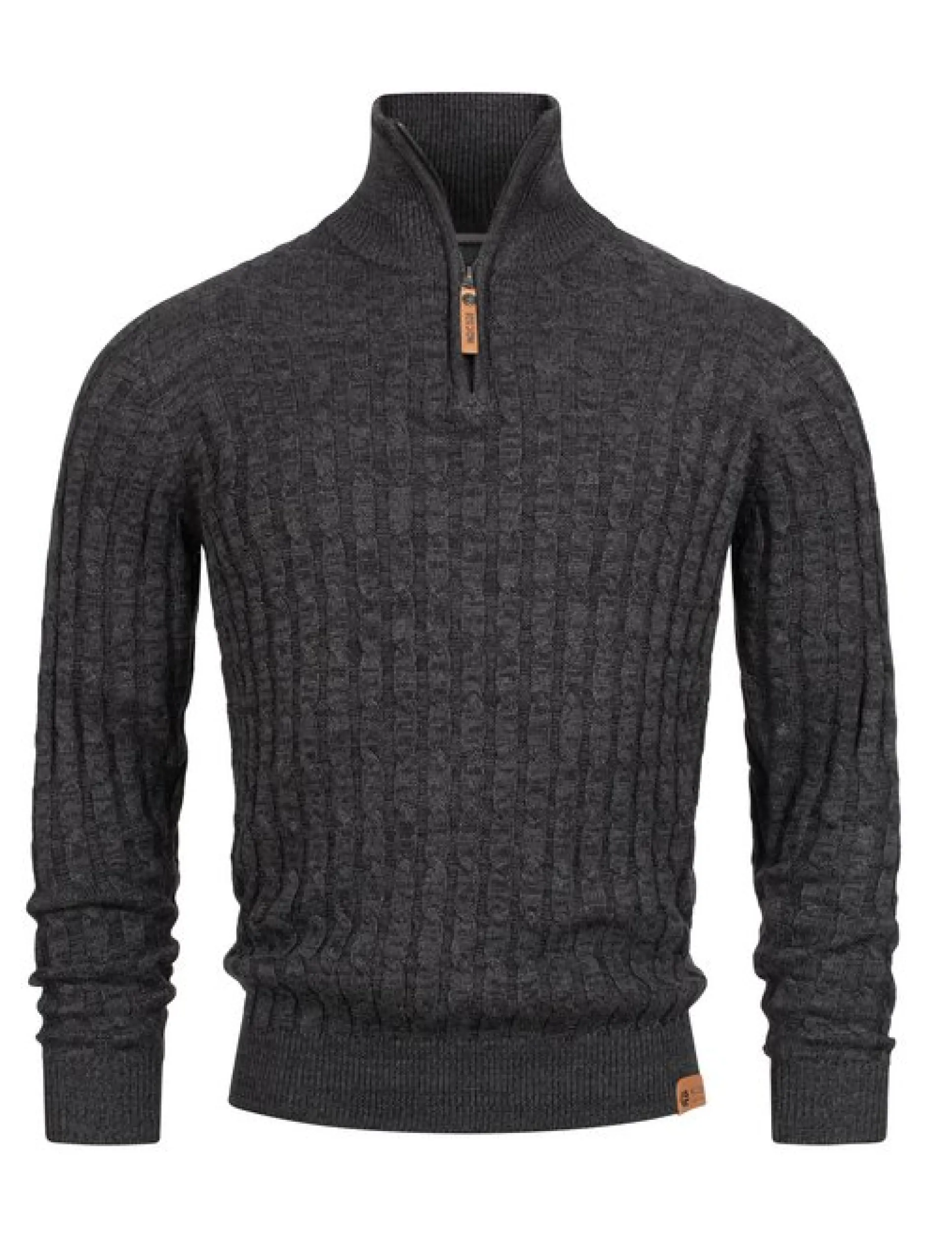 Indicode Herren Strickpullover - INHector in anthrazit