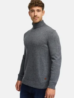 Indicode Herren Strickpullover - INMargous Roll Neck in anthrazit
