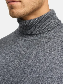 Indicode Herren Strickpullover - INMargous Roll Neck in anthrazit