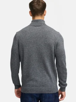 Indicode Herren Strickpullover - INMargous Roll Neck in anthrazit