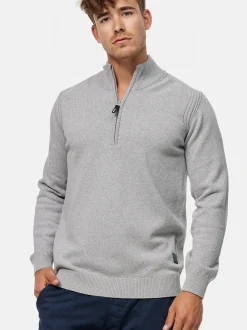 Indicode Herren Strickpullover - Pointeau in hellgrau
