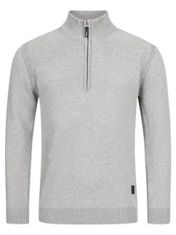 Indicode Herren Strickpullover - Pointeau in hellgrau