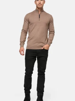 Indicode Herren Strickpullover - Gore in beige