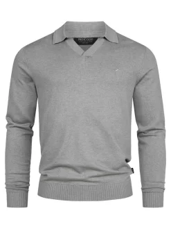 Indicode Herren Strickpullover - INHagen in hellgrau