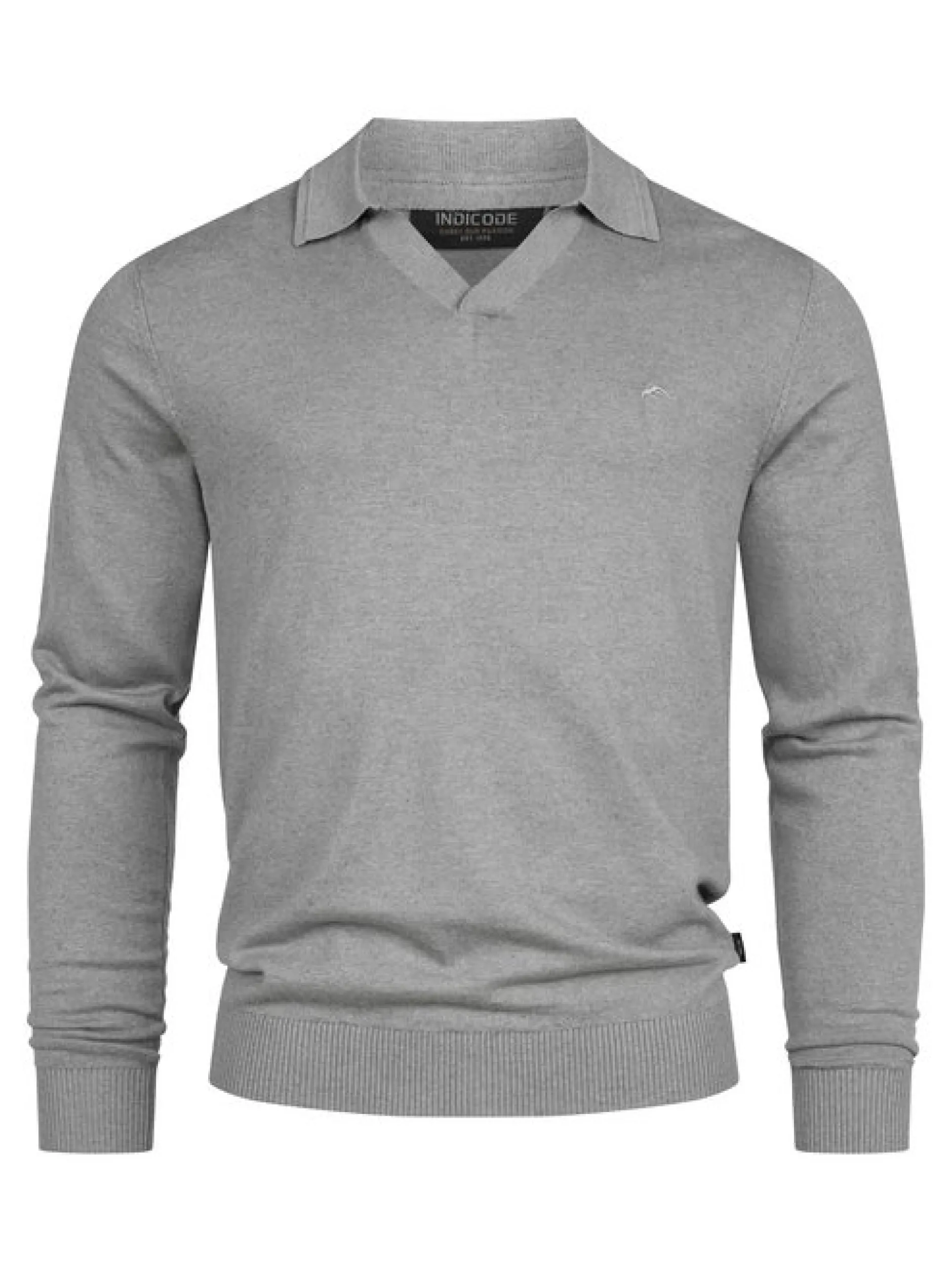 Indicode Herren Strickpullover - INHagen in hellgrau