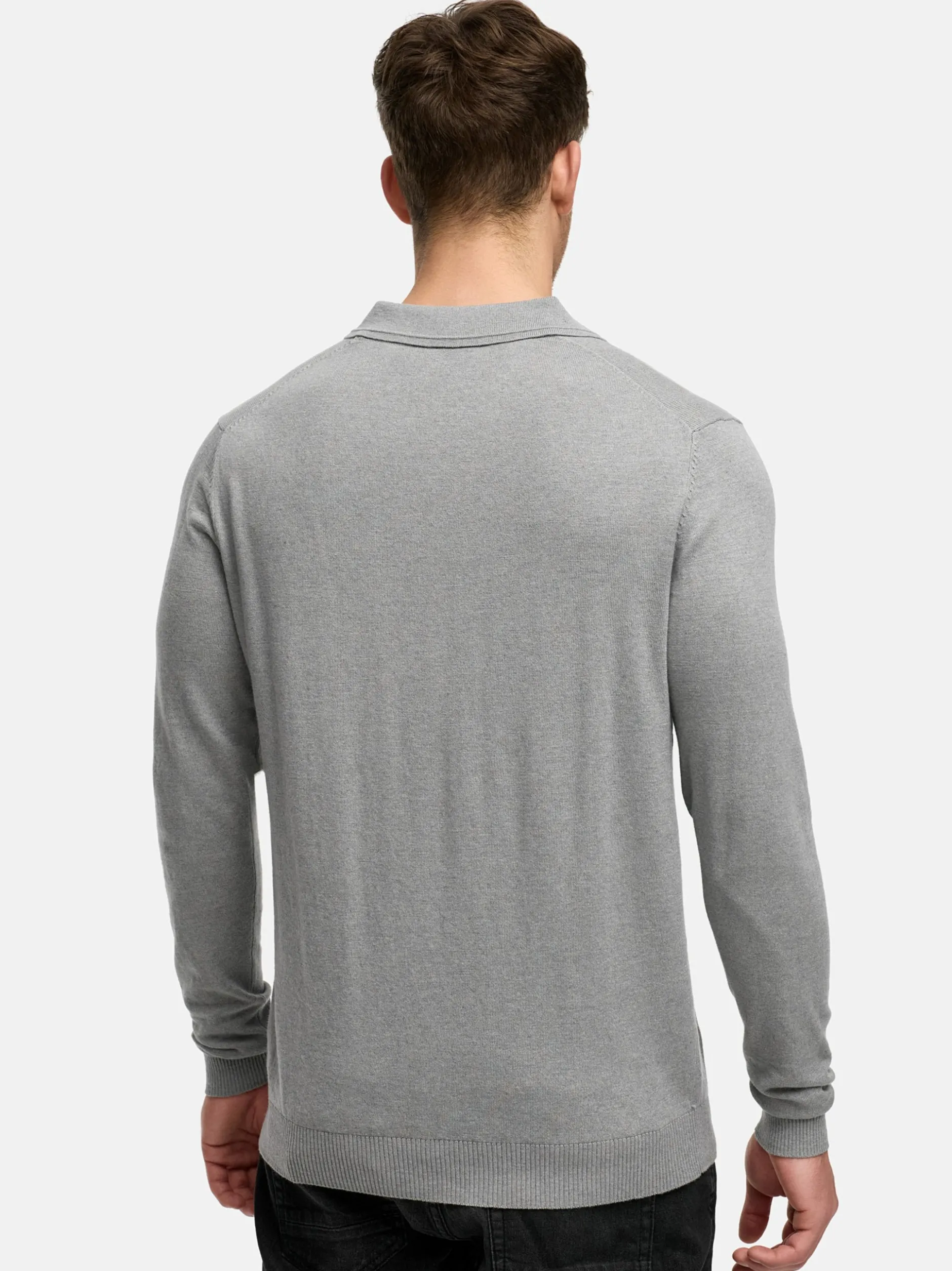 Indicode Herren Strickpullover - INHagen in hellgrau