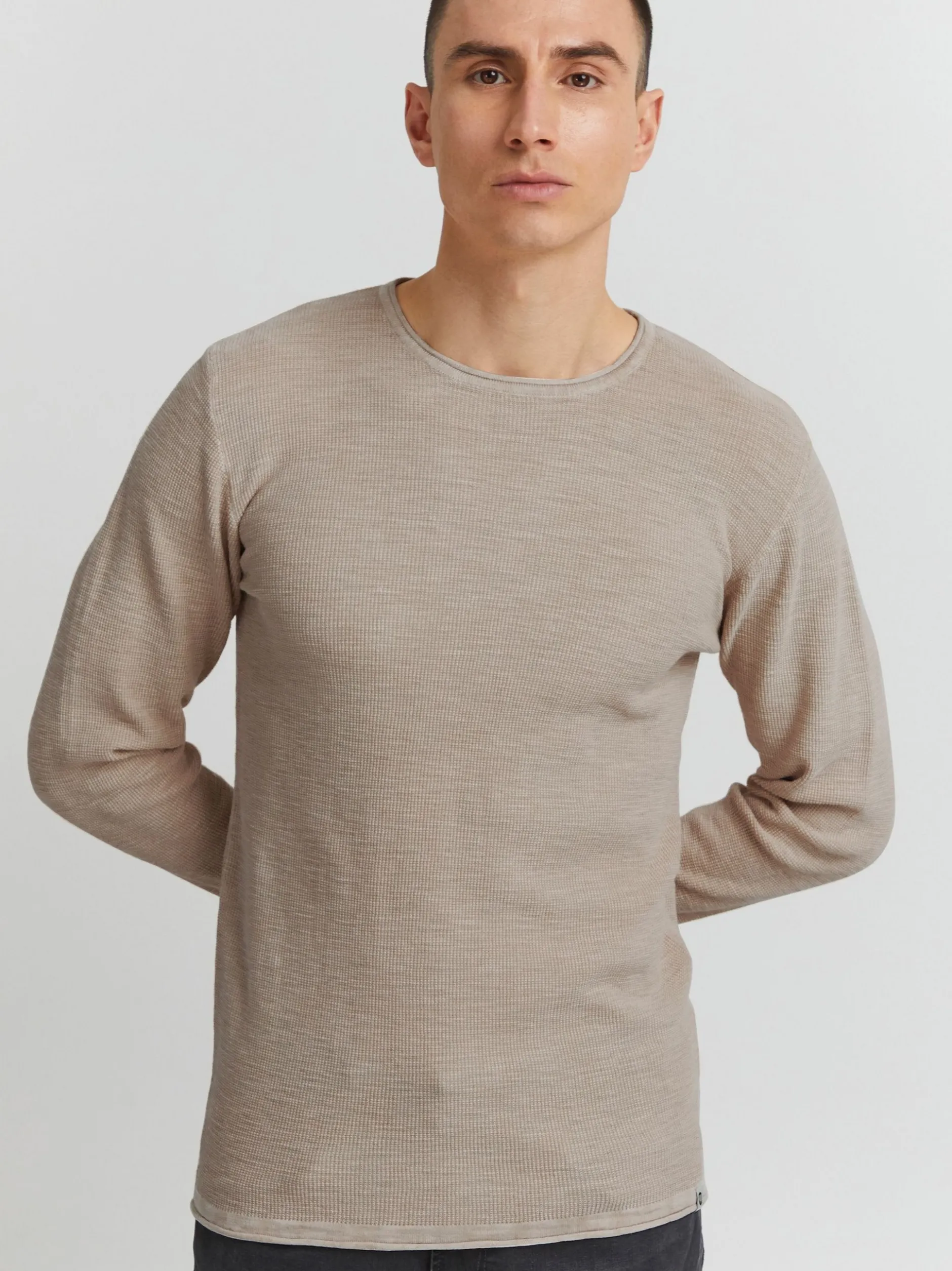 Indicode Herren Strickpullover - IDKarpo in beige