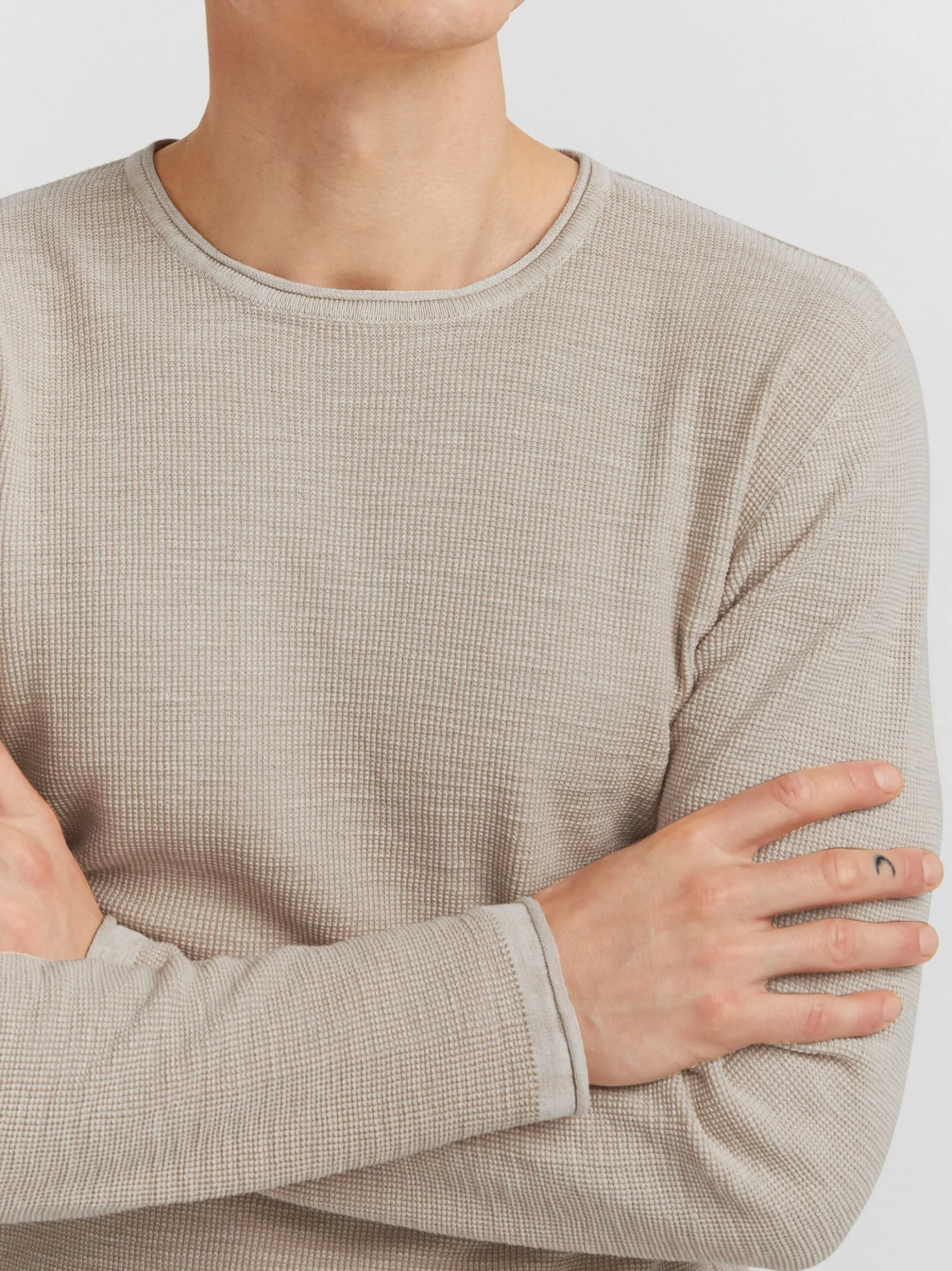 Indicode Herren Strickpullover - IDKarpo in beige