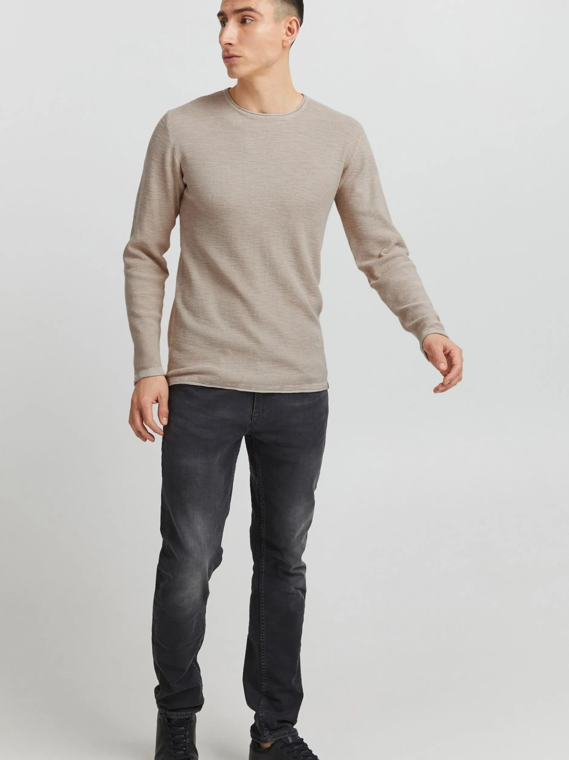 Indicode Herren Strickpullover - IDKarpo in beige