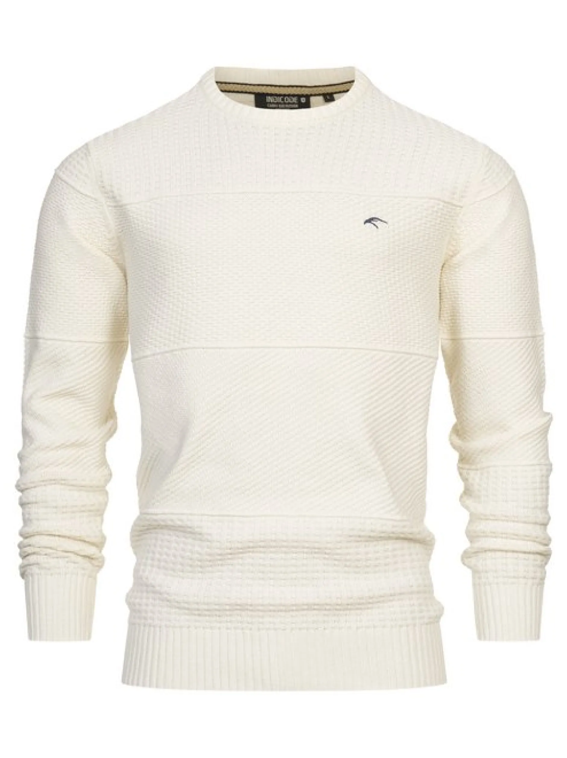 Indicode Herren Strickpullover - INJustice in vanille weiß
