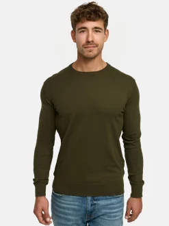 Indicode Herren Strickpullover - INKalpo in oliv khaki