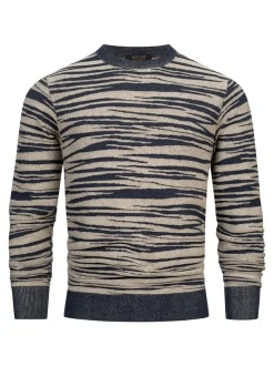 Indicode Herren Strickpullover - INCapowlax in blau beige