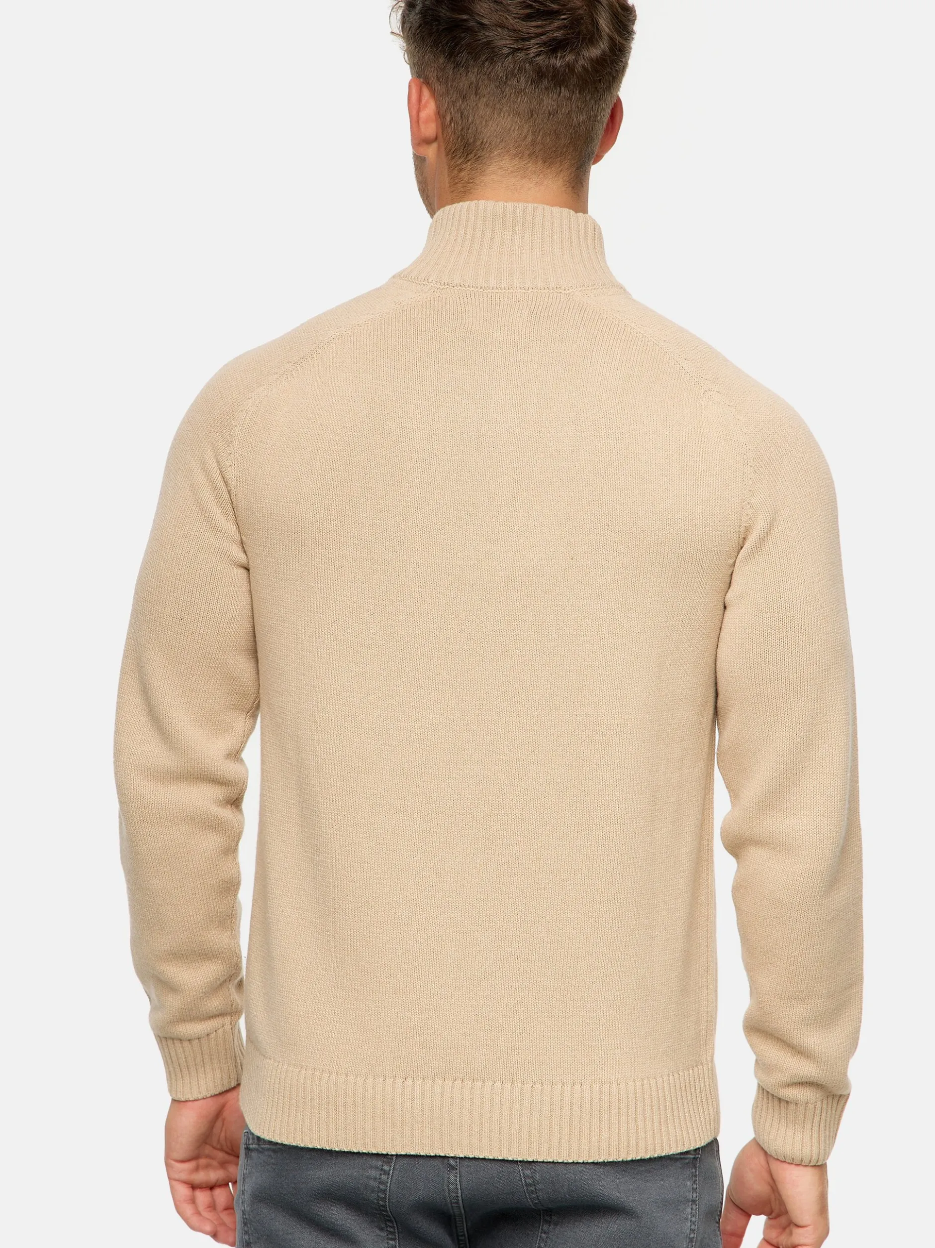 Indicode Herren Strickpullover - INIsalu in beige