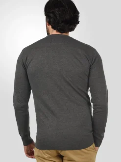Indicode Herren Strickpullover - IDErnesto in anthrazit