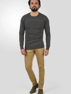 Indicode Herren Strickpullover - IDErnesto in anthrazit