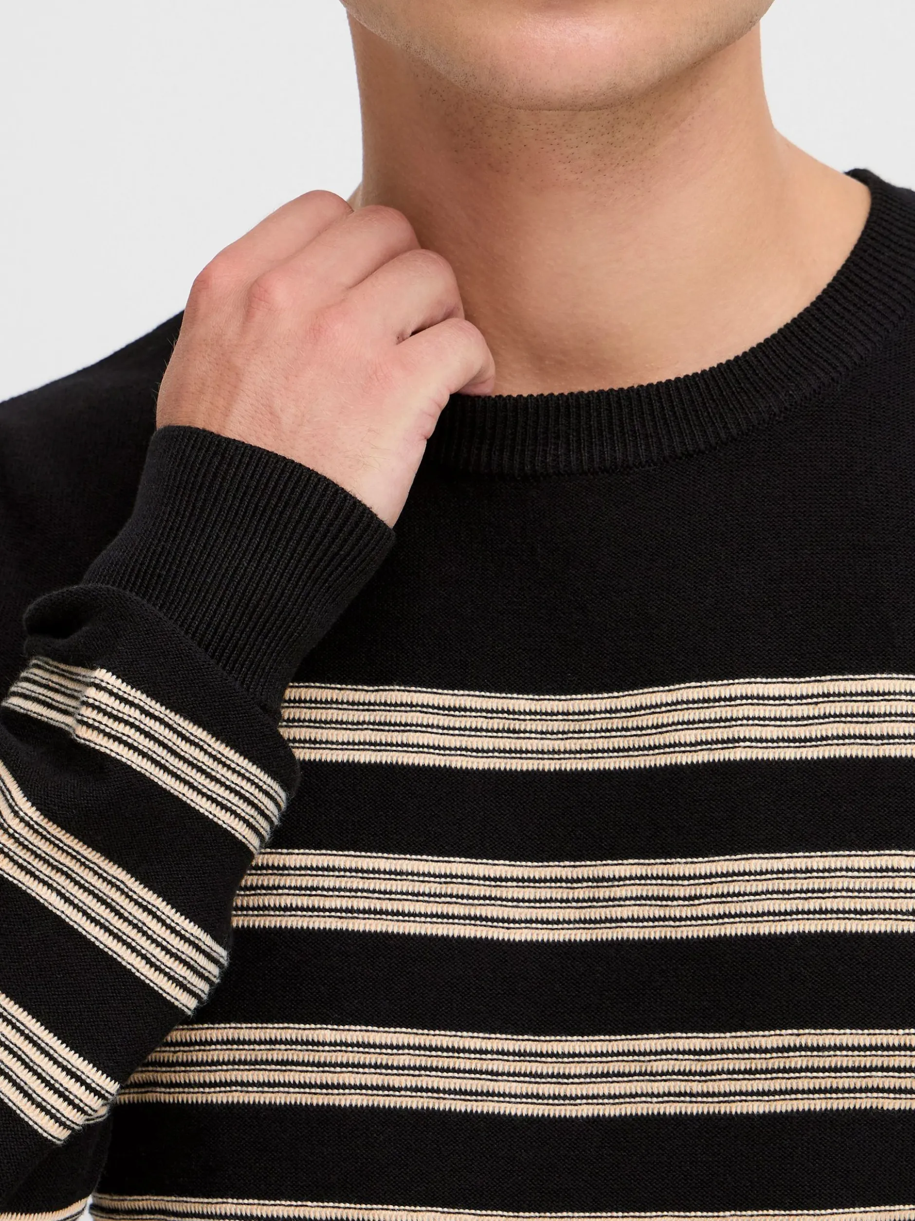 Indicode Herren Strickpullover - IDPanloop in schwarz