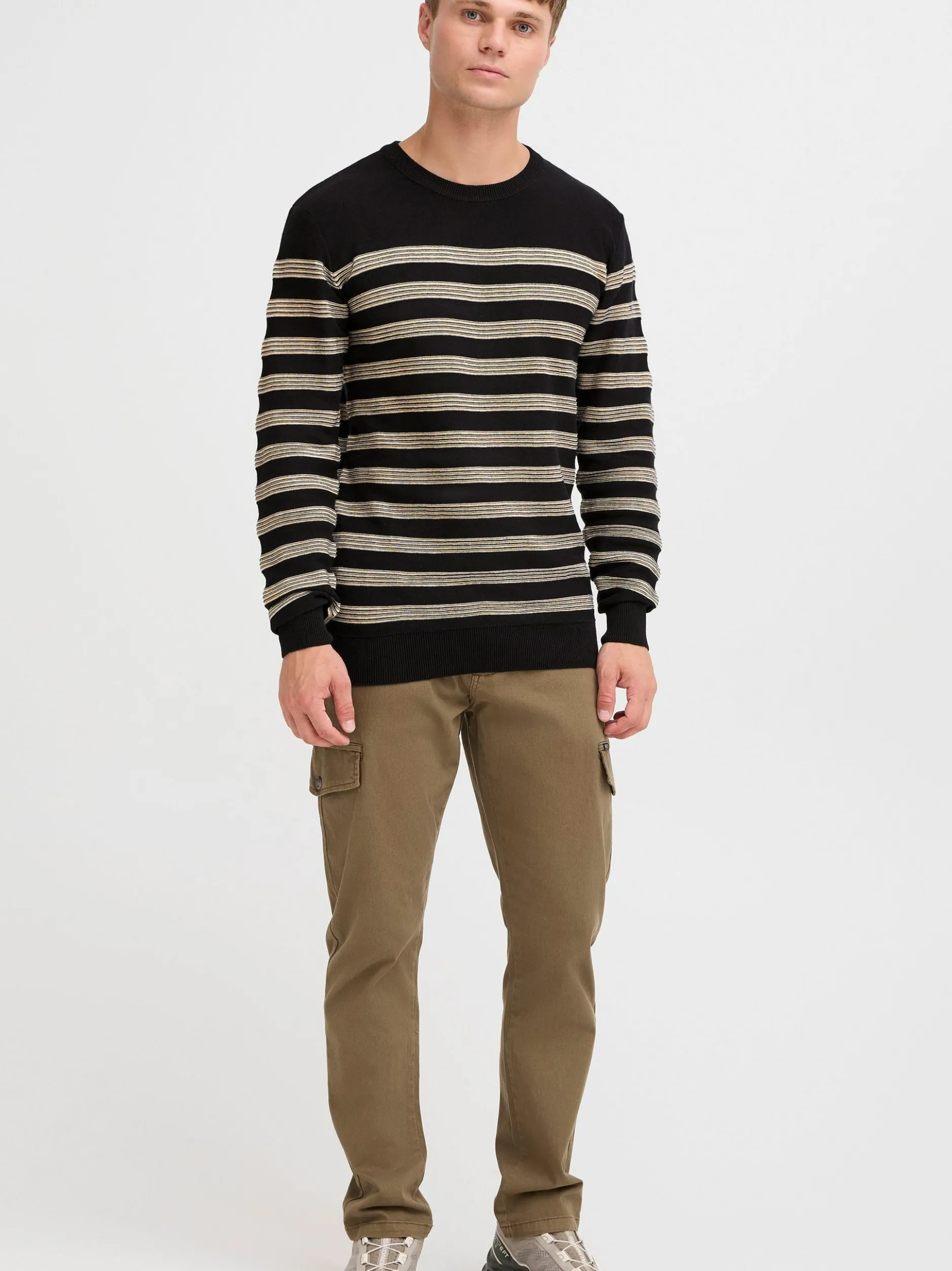Indicode Herren Strickpullover - IDPanloop in schwarz