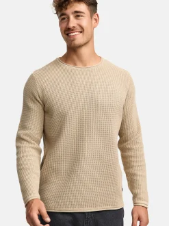Indicode Herren Strickpullover - INPetri in beige