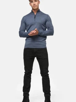Indicode Herren Strickpullover - Gore in hellblau blau