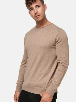 Indicode Herren Strickpullover - Gamal in beige