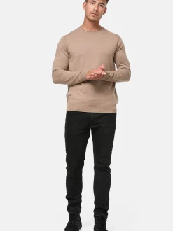Indicode Herren Strickpullover - Gamal in beige