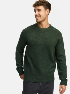 Indicode Herren Strickpullover - INTrax O-neck in oliv grün
