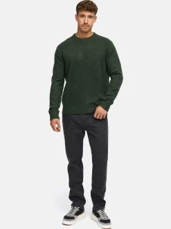 Indicode Herren Strickpullover - INTrax O-neck in oliv grün