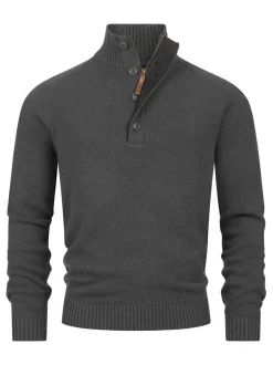 Indicode Herren Strickpullover - INIsalu in anthrazit