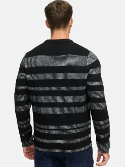 Indicode Herren Strickpullover - INKalle in schwarz grau