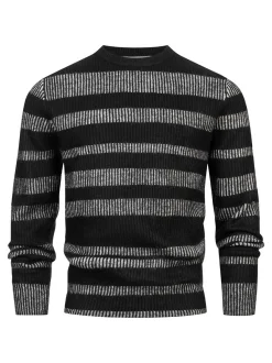 Indicode Herren Strickpullover - INKalle in schwarz grau