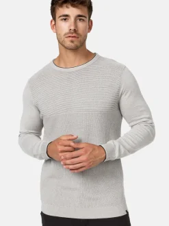 Indicode Herren Strickpullover - INReign in hellgrau