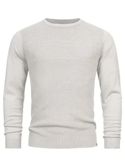 Indicode Herren Strickpullover - INReign in hellgrau