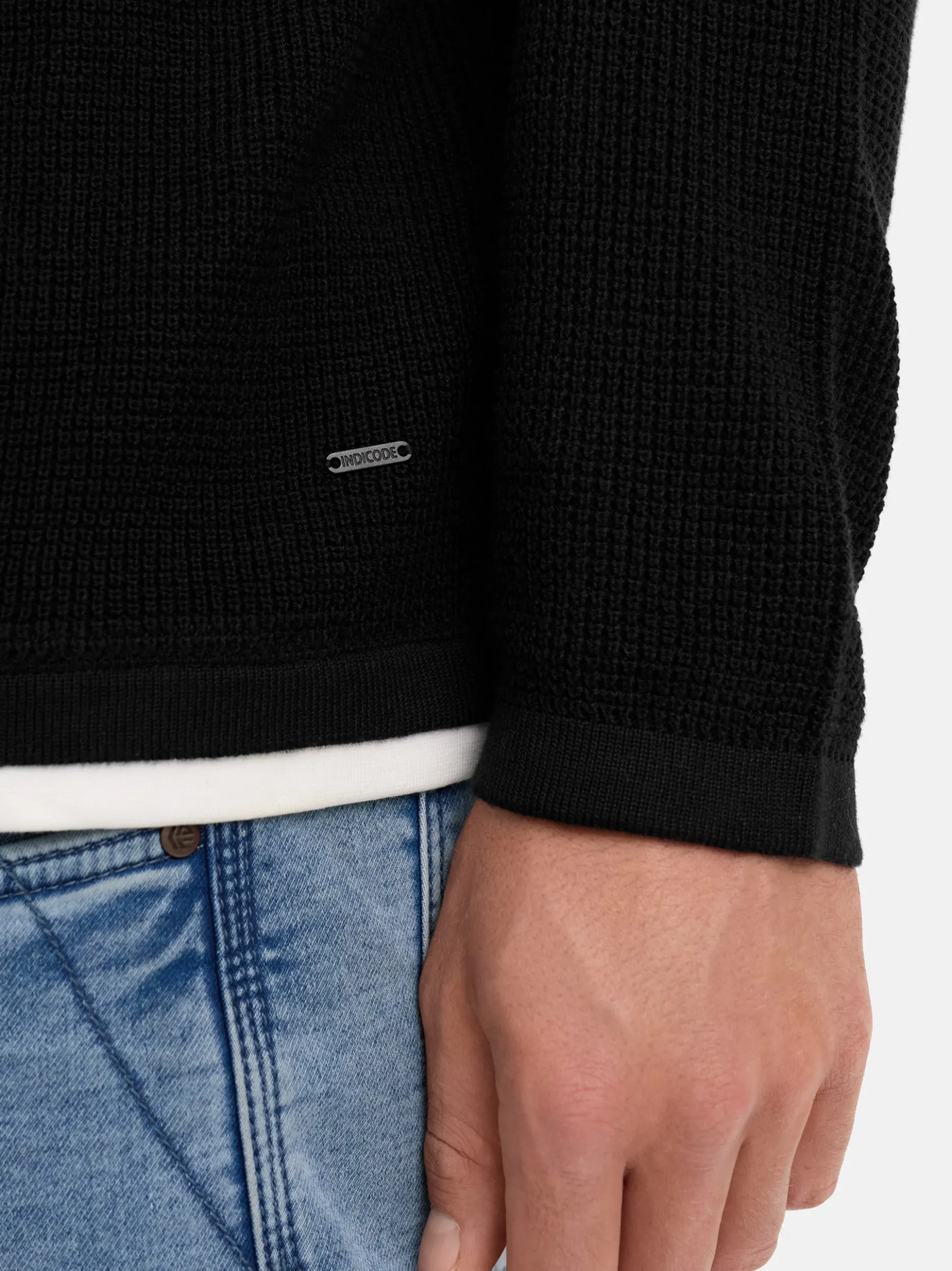 Indicode Herren Strickpullover - INVillads in schwarz