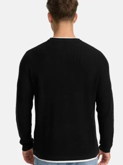 Indicode Herren Strickpullover - INVillads in schwarz