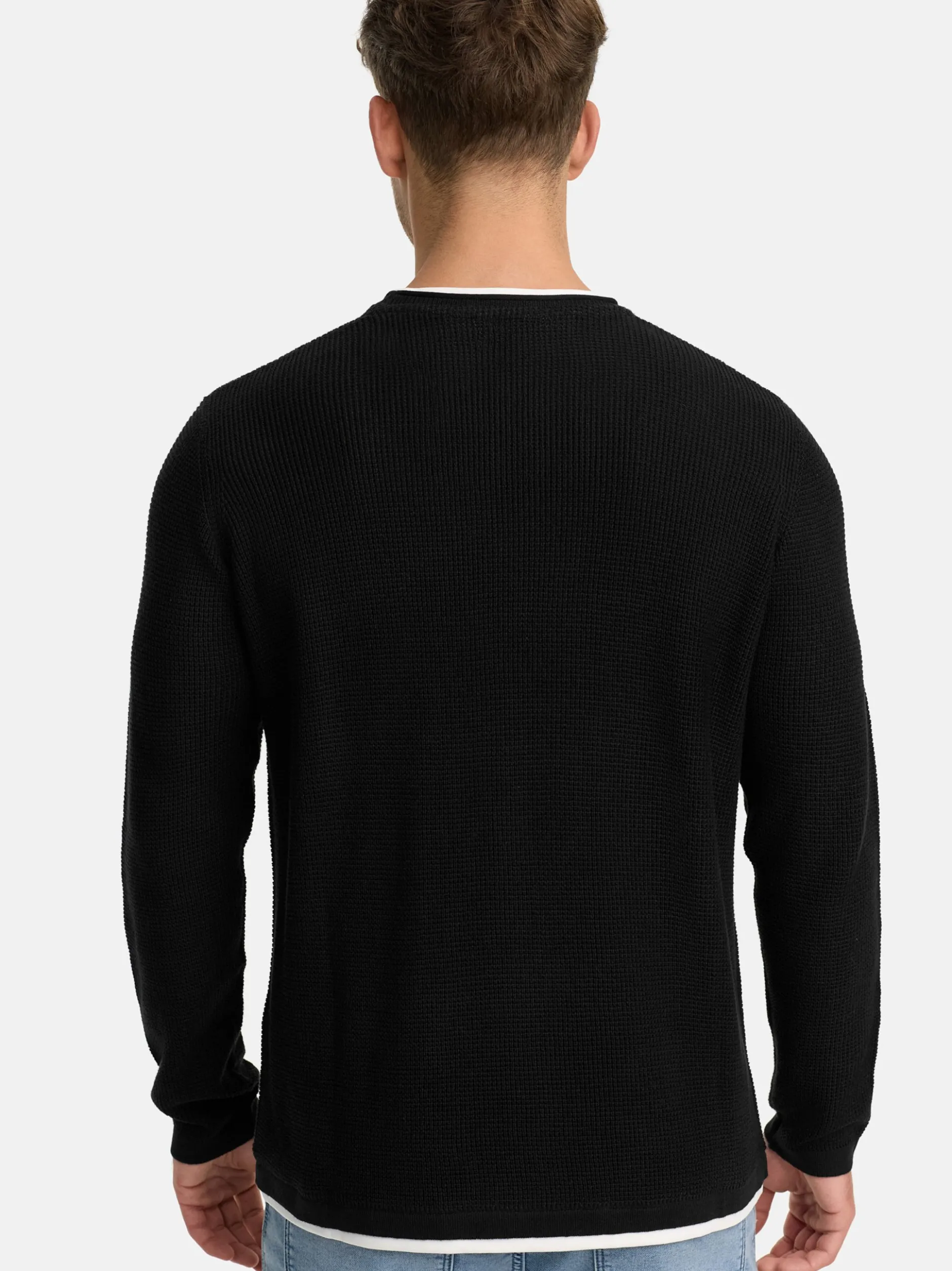 Indicode Herren Strickpullover - INVillads in schwarz