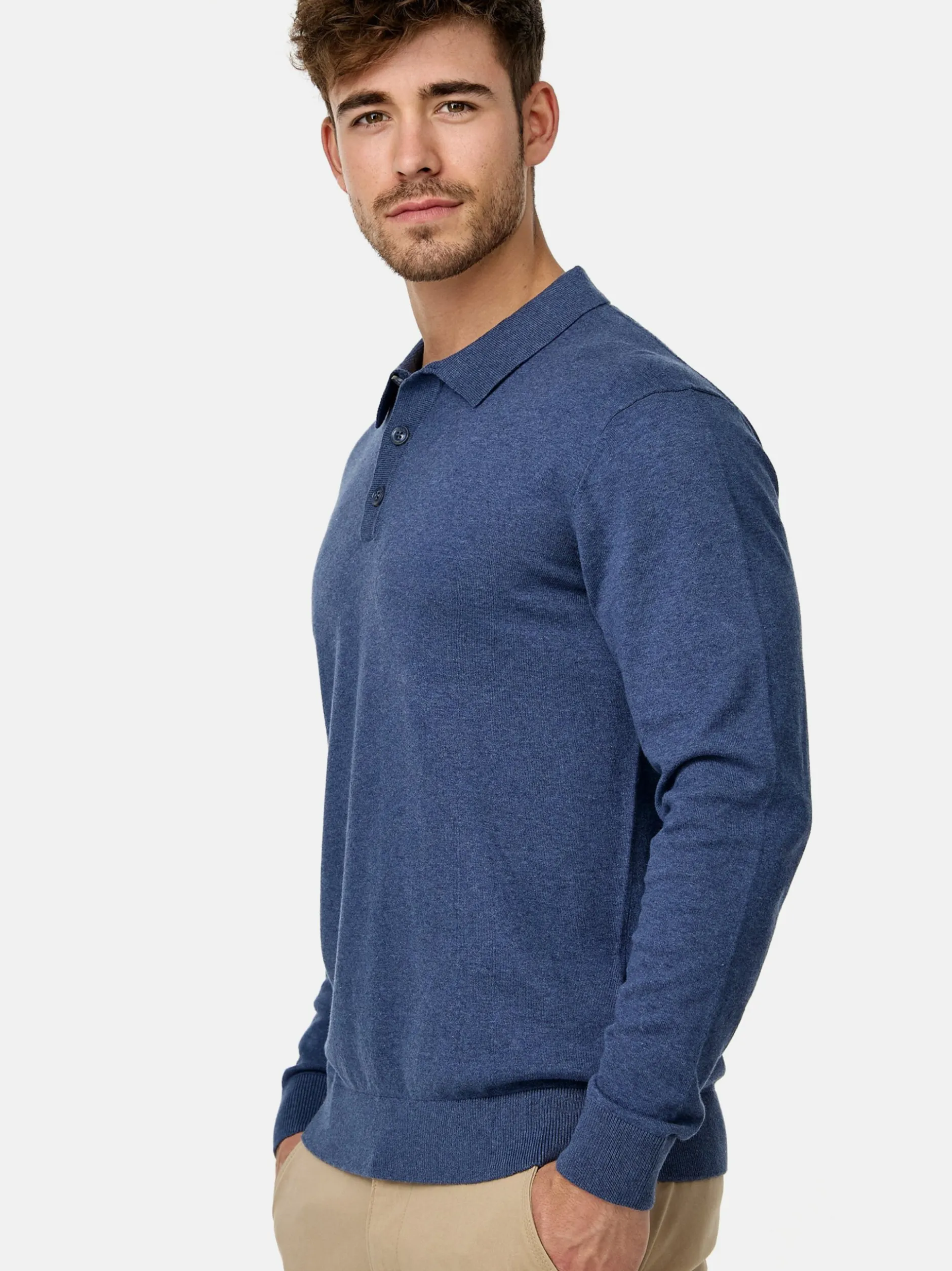 Indicode Herren Strickpullover - INChips in blau