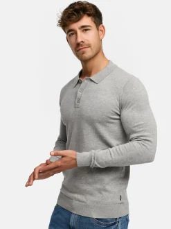 Indicode Herren Strickpullover - INKastra in hellgrau