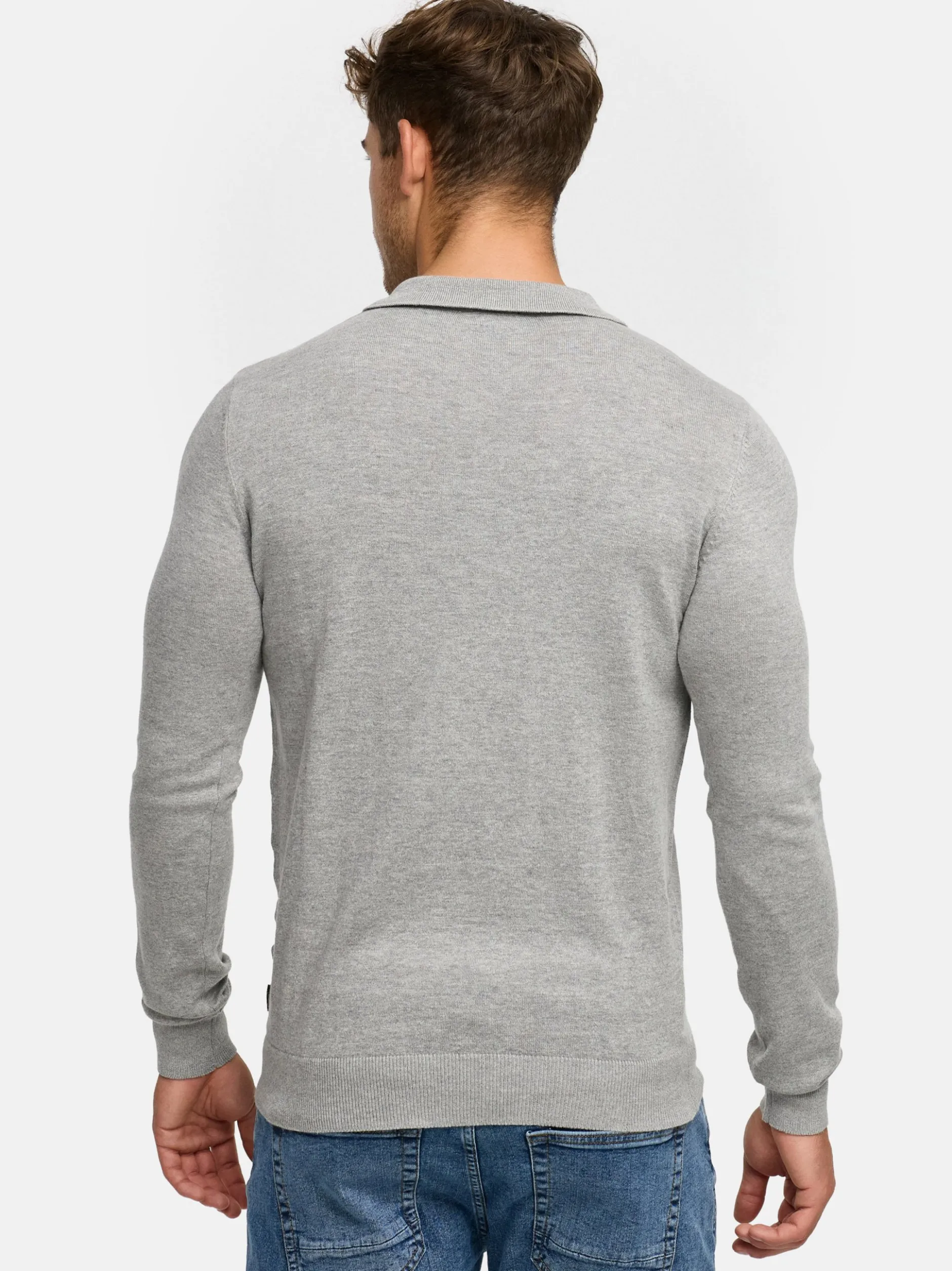 Indicode Herren Strickpullover - INKastra in hellgrau