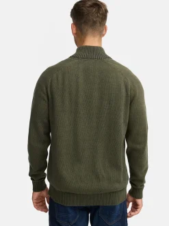 Indicode Herren Strickpullover - INRajas in khaki mehrfarbig