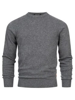 Indicode Herren Strickpullover - INMargous o-neck in anthrazit