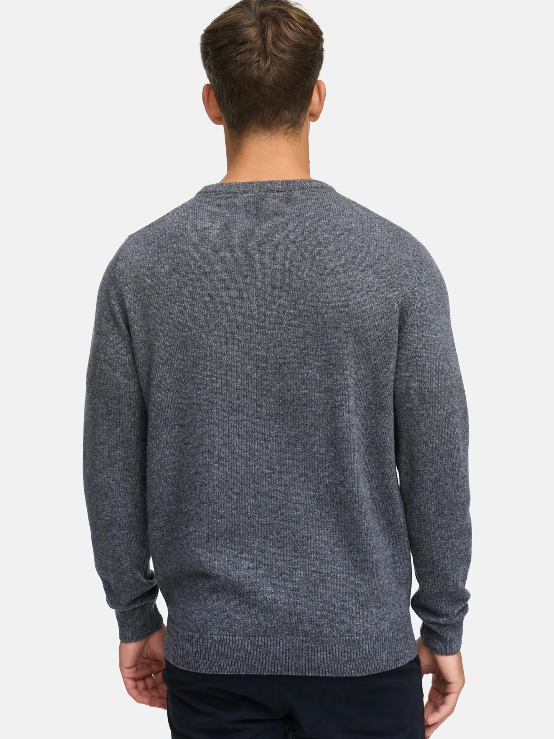 Indicode Herren Strickpullover - INMargous o-neck in anthrazit
